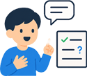 학생이 자신의 풀이를 설명하는 학습 안내 아이콘